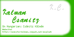 kalman csanitz business card