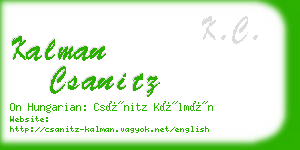 kalman csanitz business card